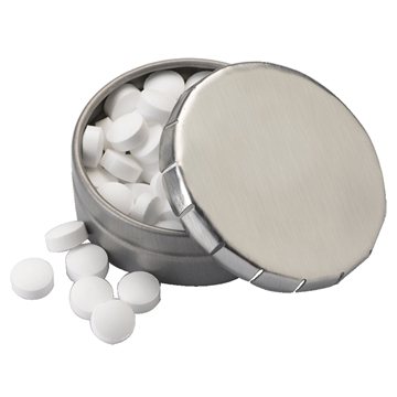 1 3/4" Small Round Push Tin with Mints
