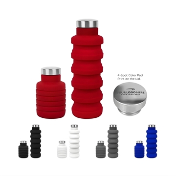 100 17 oz Collapsible Silicone Water Bottle