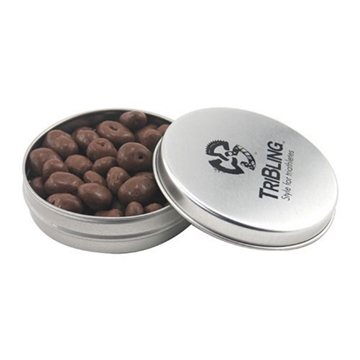 3 1/4 Round Tin with Chocolate Covered Raisins