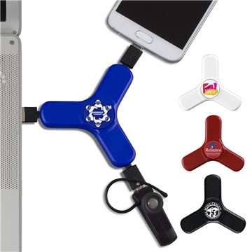 3- in -1 Cell Phone Charging Cable Spinner