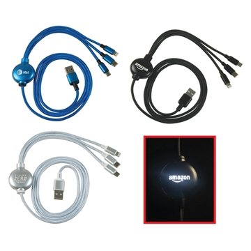 4 Ft. Light - up 3 in 1 Charging Cable
