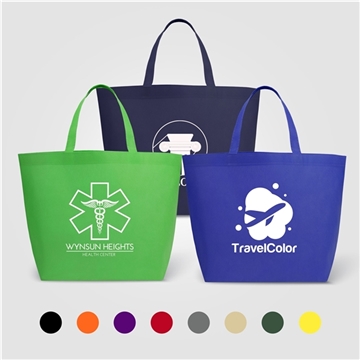 aerial view a group of julian - non - woven shopping tote bag, image 1 of 2