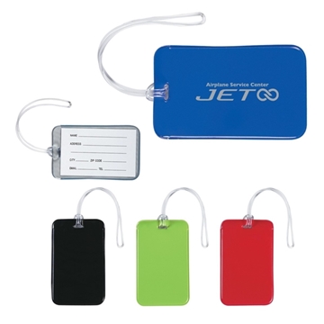 a group of vinyl travel luggage tag with id card