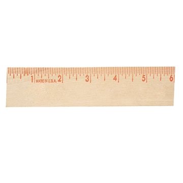 6 Natural Finish Flat Wood Ruler