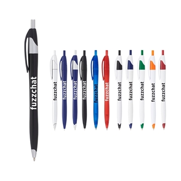 aerial view a group of cougar multi color click ballpoint pen, custom pens, image 1 of 5