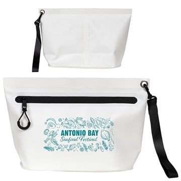 aerial view a white sunfish water resistant tarpaulin utility bag, image 1 of 5
