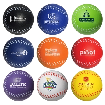 aerial view a group of baseball - shaped stress ball, image 1 of 2