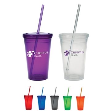 16 Oz Economy Double-Wall Polypropylene Tumbler In Multiple Colors
