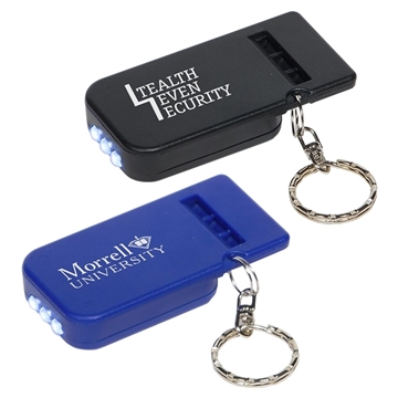 Solar Powered Light Whistle Key Chain