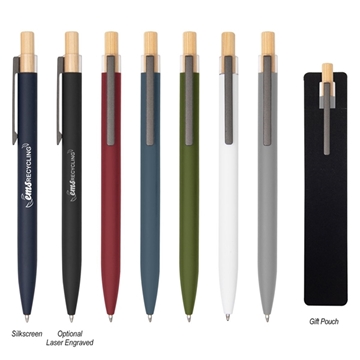 Recycled Aluminum Pen With Bamboo Plunger