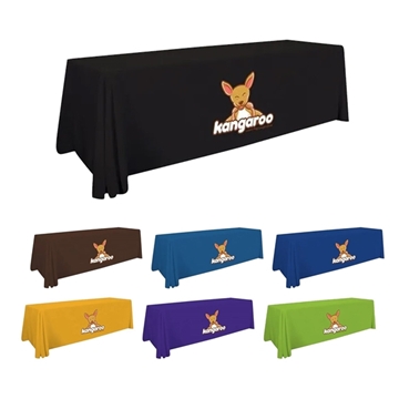 8' Serged Open-Back Polyester Standard Table Throw