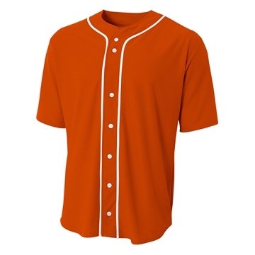 Youth short sleeve full button baseball jersey