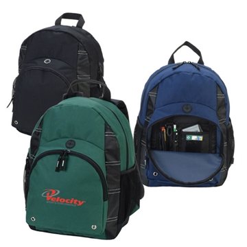 Polyester Backpack with Zippered Main Compartment
