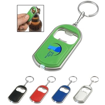 Bottle Opener Plastic Key Chain With LED Light