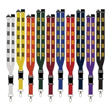 Buckle Release 1" Polyester Lanyard with Clasp