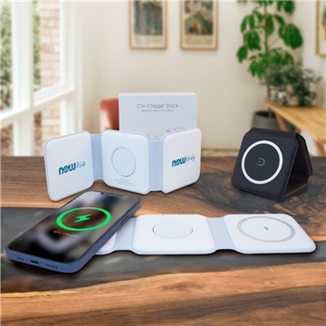 Chi-Charge Stack 3-In-1 Fast Wireless Charging Mat For Apple And Android