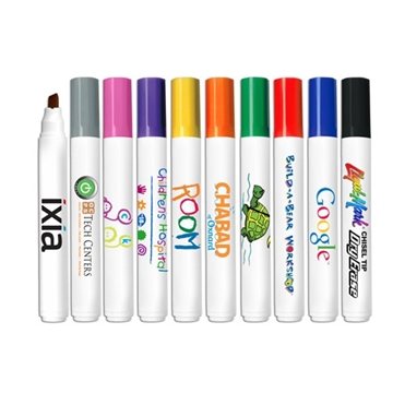Chisel Tip Dry Erase Markers - Full Color Decal Print - USA Made
