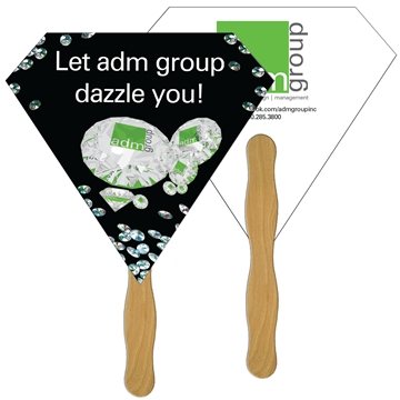 Diamond Fast Hand Fan (2 Sides) - Paper Products