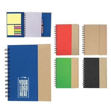 Eco-Recycled Journal With Sticky Notes, Flags And Pen