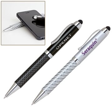 Heavy Duty Carbon Fiber Ballpoint Pen with Capacitive Stylus