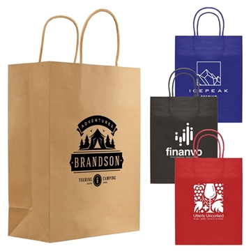 Imprinted Kraft Paper Bags with Twisted Handle