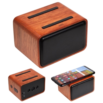 Mahogany Wireless Speaker with Wireless Charger