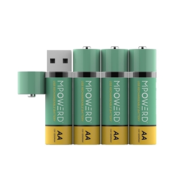 MPOWERD 4 Pack Rechargeable USB Batteries