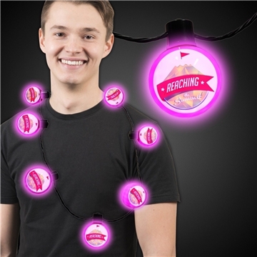 Neon LED Ball Necklace - Pink Circles