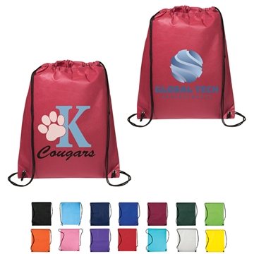 Non Woven Custom Drawstring Cinch-Up Backpack - Colors $1.24