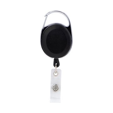 AZCMC Oval Metal Retractable Badge Reel with Carabiner