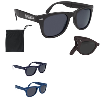 Promotional Polycarbonate Uva & Uvb Protection Folding Malibu Sunglasses