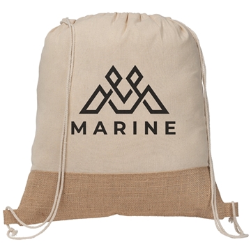 Rio Collection - 5 oz Recycled Cotton and Jute Drawstring Bag