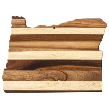 Rock Branch(R) Shiplap Series Oregon State Shaped Wood Serving and Cutting Board