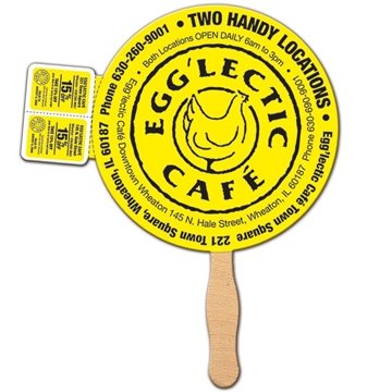 Round Coupon Hand Fan - Paper Products