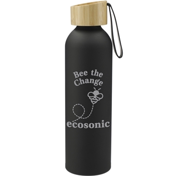 Ryze Aluminum Sports Water Bottle 22 oz with FSC(R) Bamboo Lid
