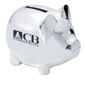 Silver Plated Piggy Bank
