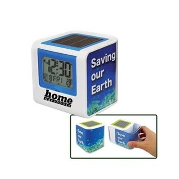 Solar Powered Clock With Photo Frame