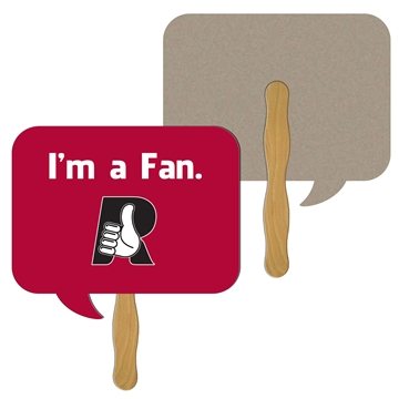 Square Thought Bubble Recycled Hand Fan - Paper Products
