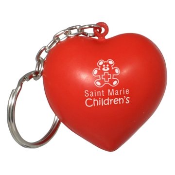 Valentine Heart Stress Ball Key Chain - Stress Relievers