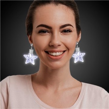 White Star LED Clip On Earrings